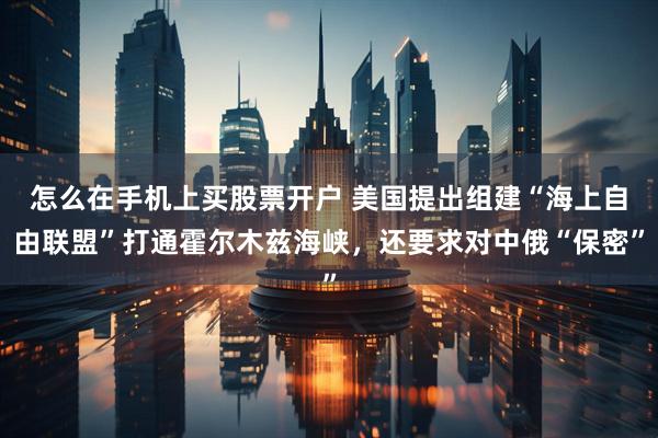 怎么在手机上买股票开户 美国提出组建“海上自由联盟”打通霍尔木兹海峡，还要求对中俄“保密”
